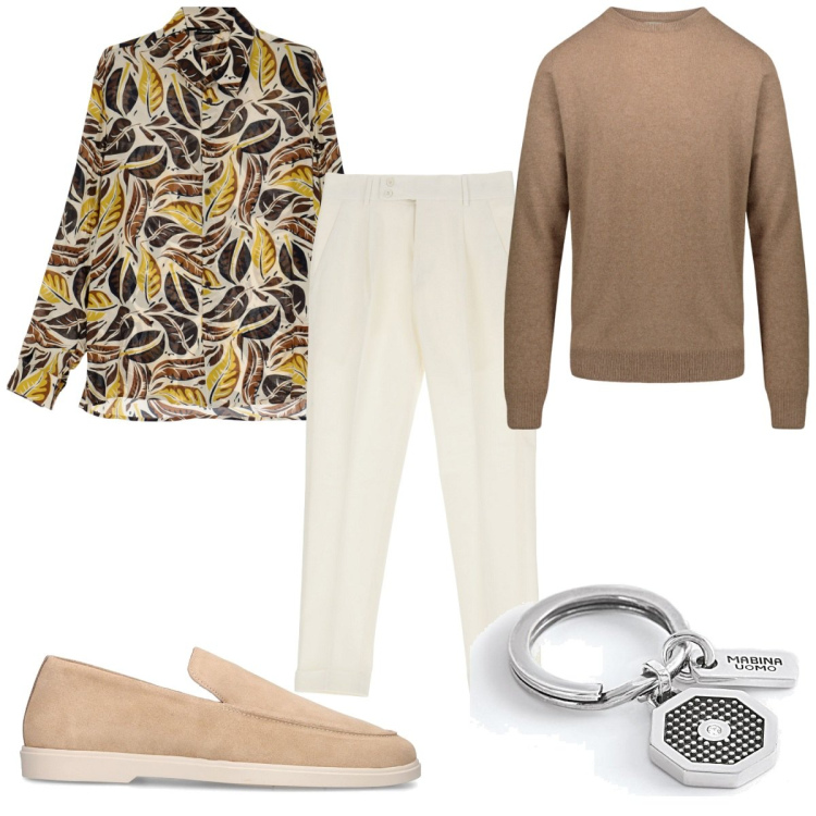 Outfit uomo - Total look #1791787. Stile Trendy per Tutti i giorni. Abbinamento con portachiavi, camicie, pantaloni, maglieria, scarpe stringate.