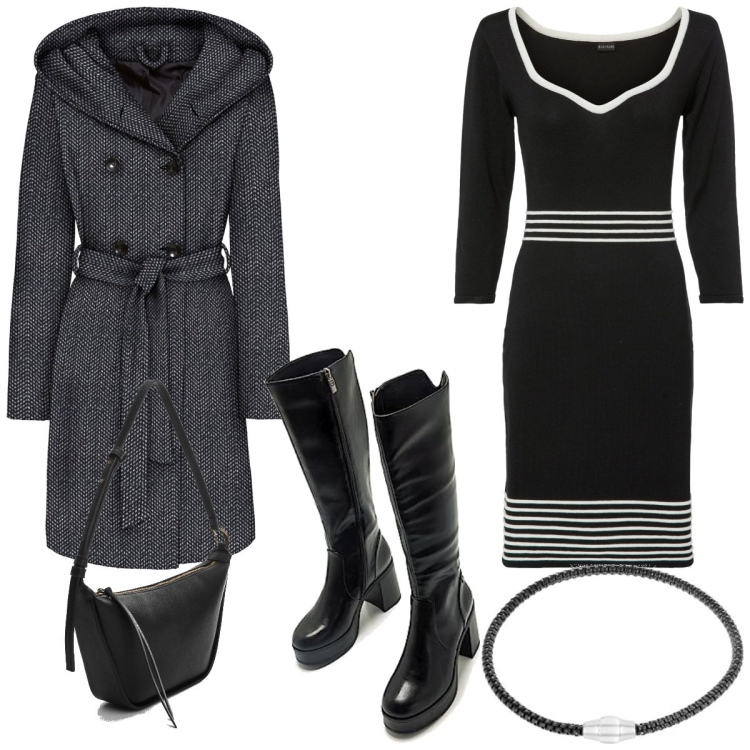 Outfit femme - Basique #152. Style Basique pour Tous les jours. Assortir avec manteaux, robes, bottes, sacs à l'épaule, bracelets.