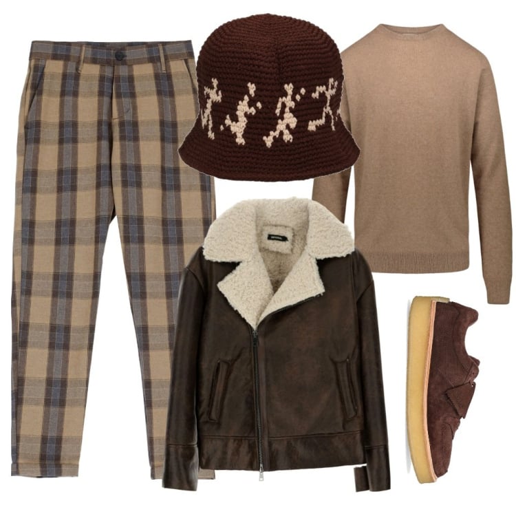 Outfit uomo - Un po\' vintage.. Stile Trendy per Tutti i giorni. Abbinamento con pantaloni, cappotti, maglieria, sneakers, cappelli.