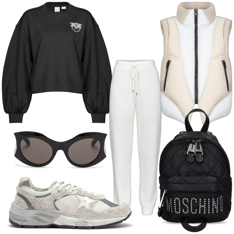 Outfit donna - Very trendy. Stile Trendy per Tutti i giorni. Abbinamento con pantaloni, felpe, piumini, zaini, occhiali da sole, sneakers.