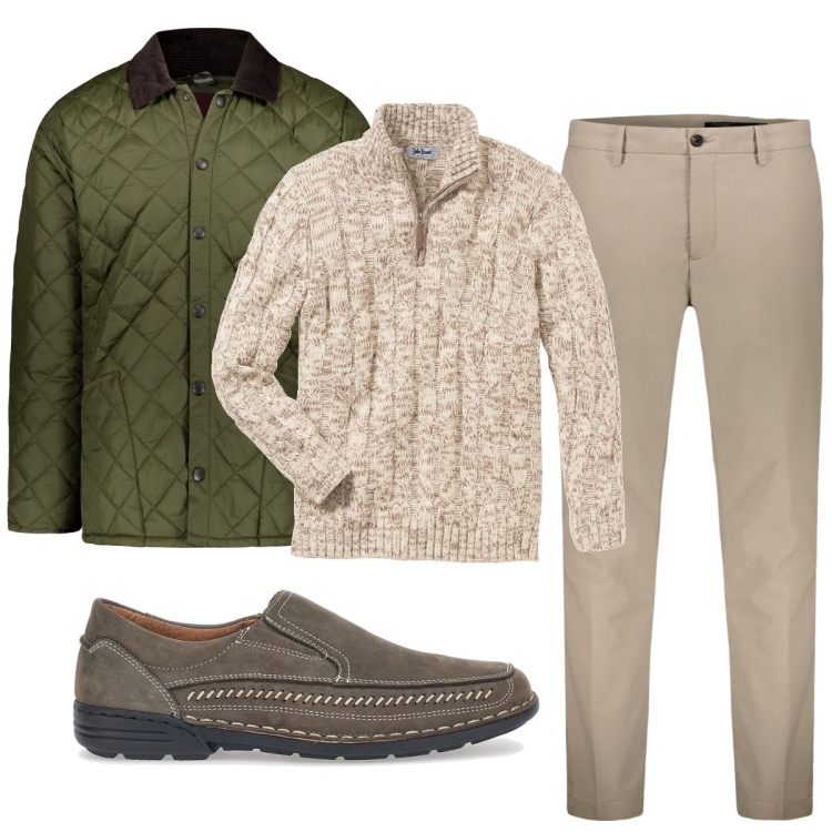 Outfit uomo - Total look #1792775. Stile Casual per Ufficio. Abbinamento con maglieria, pantaloni, cappotti, scarpe stringate.