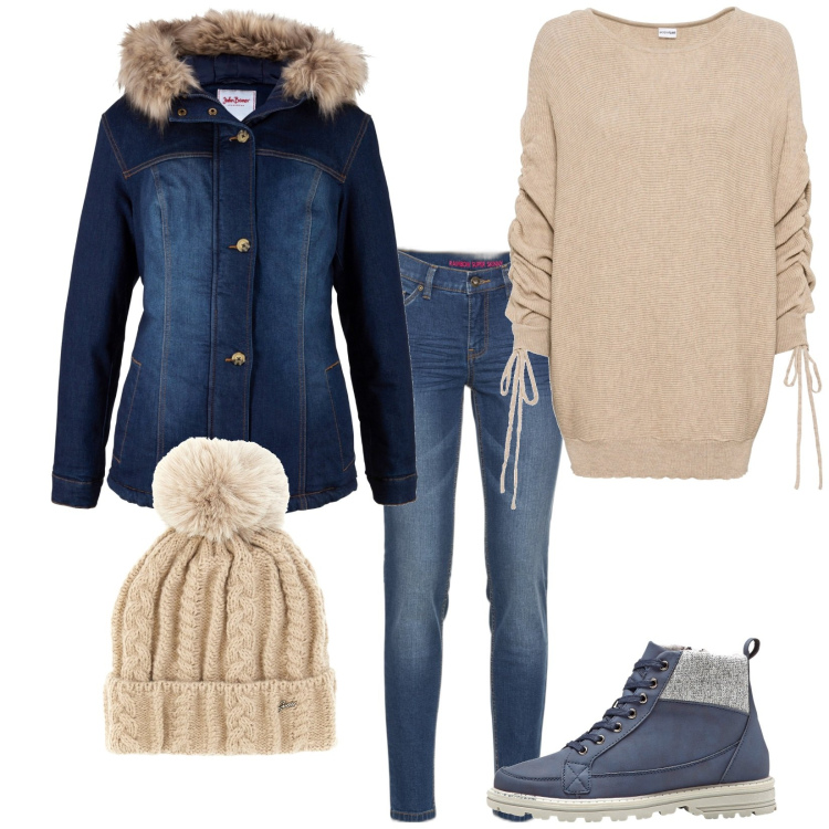 Outfit donna - Il giubbotto di jeans. Stile Casual per Tutti i giorni. Abbinamento con stivaletti, jeans skinny, maglieria, cappotti, berretti.
