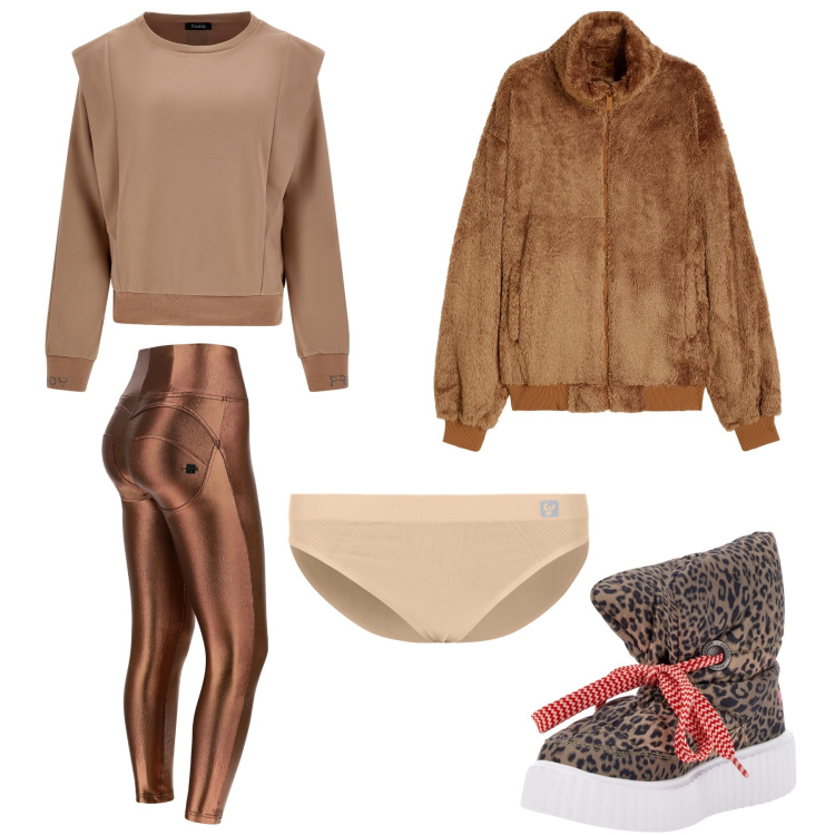 Outfit donna - Morbida pelliccia. Stile Casual chic per Tutti i giorni. Abbinamento con stivali sopra il ginocchio, culotte, pantaloni skinny, blazer, maglieria.