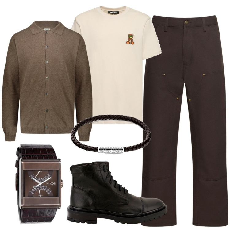 Outfit uomo - Perbenino!. Stile Casual per Tutti i giorni. Abbinamento con scarpe stringate, polo, jeans, braccialetti, t-shirt, orologi.
