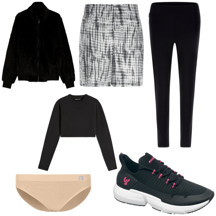 Outfit donna - Saldi Freddy 1. Stile Casual per Tutti i giorni. Abbinamento con culotte, sneakers, bermuda, leggings, cappotti, maglieria.