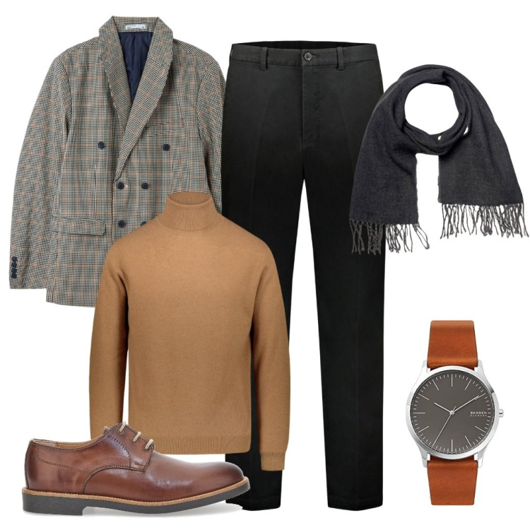 Outfit uomo - Ufficio in blazer.. Stile Business/Elegante per Ufficio. Abbinamento con giacche, sciarpe, scarpe stringate, maglieria, pantaloni, orologi.