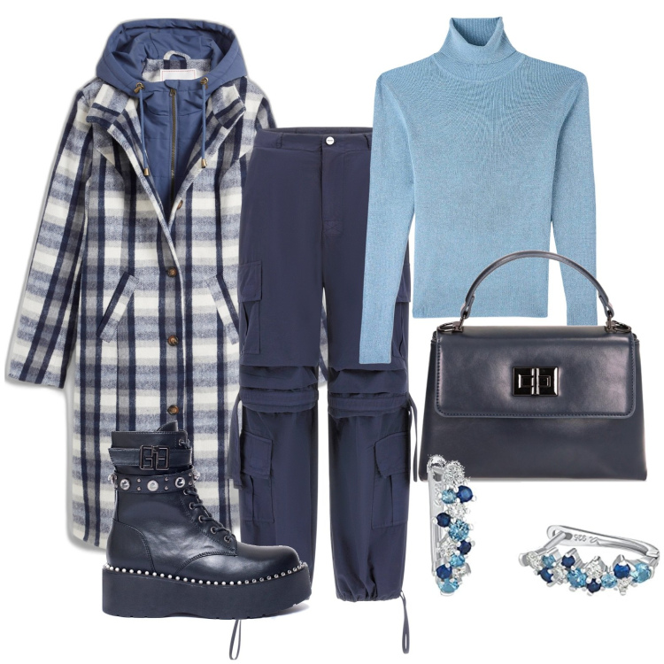 Outfit donna - Ghost outfitter - gennaio. Stile Casual per Tutti i giorni. Abbinamento con cappotti, maglieria, anfibi, pantaloni cargo, borse a mano, orecchini.