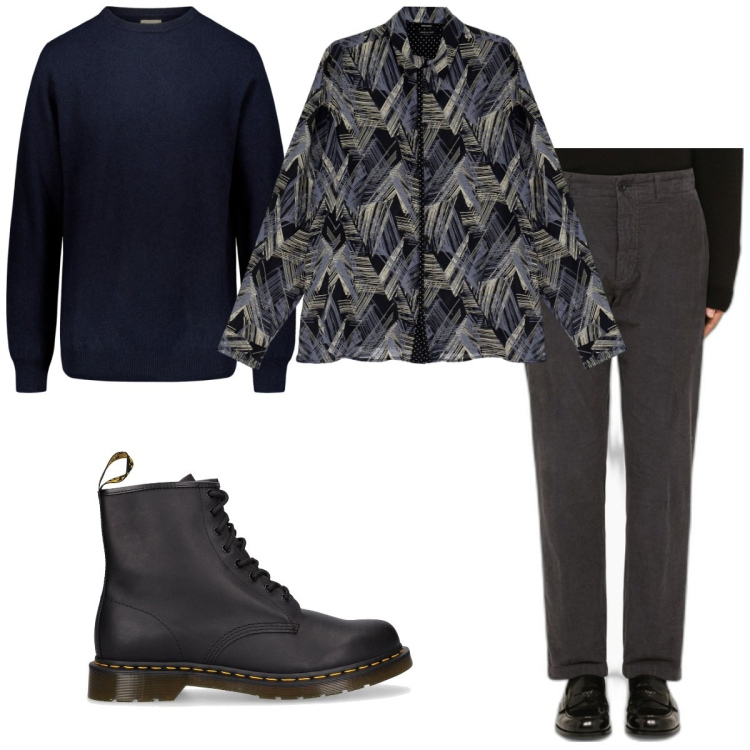 Outfit uomo - Total look #1793982. Stile Casual per Tutti i giorni. Abbinamento con camicie, maglieria, stivali, pantaloni.