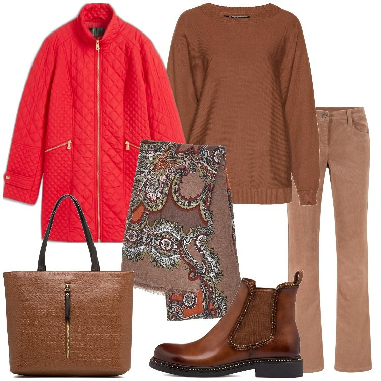 Outfit donna - Freddo non ti temo. Stile Basic per Tutti i giorni. Abbinamento con maglieria, pantaloni, cappotti, stivaletti, borse a spalla, sciarpe.