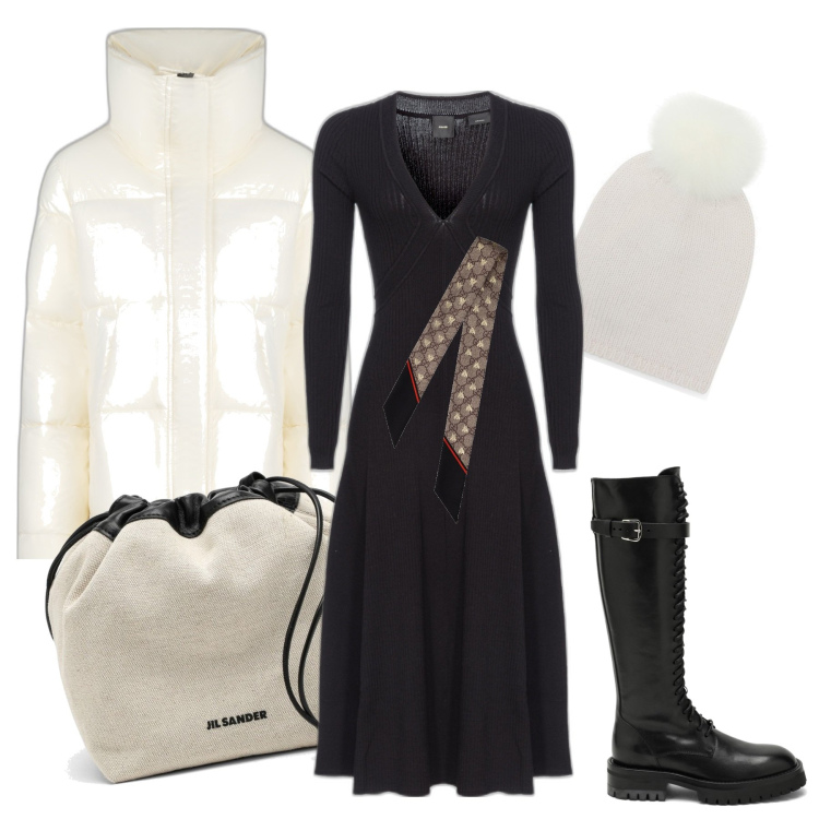 Outfit donna - Femminilità romanticismo praticità. Stile Bon Ton per Tutti i giorni. Abbinamento con vestiti midi/longuette, blazer, foulard, stivali, cappelli, borse a secchiello.