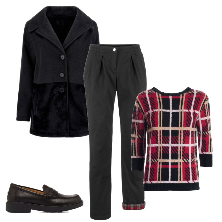 Outfit donna - Total look #1794433. Abbinamento con pantaloni, maglieria, cappotti, mocassini.