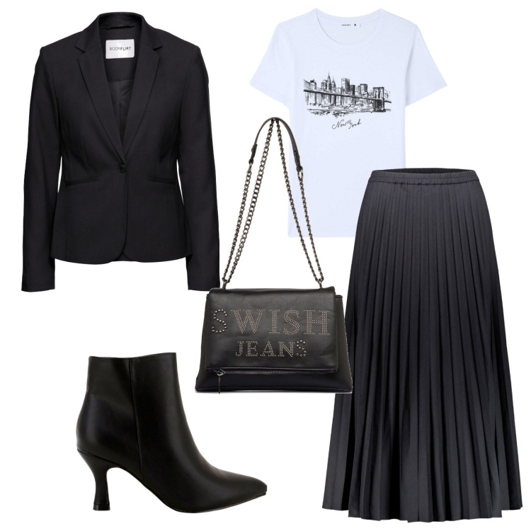 Outfit donna - Cappa mon amour. Stile Casual chic per Tutti i giorni. Abbinamento con blazer, t-shirt, stivaletti, borse a tracolla, gonne lunghe.