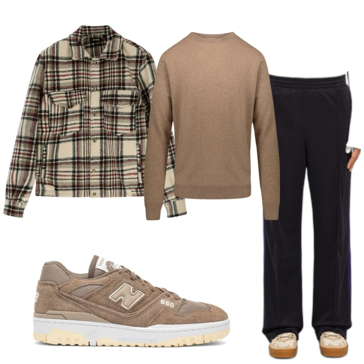 Outfit uomo - Total look #1794692. Stile Casual per Tutti i giorni. Abbinamento con giacche, maglieria, sneakers, pantaloni.