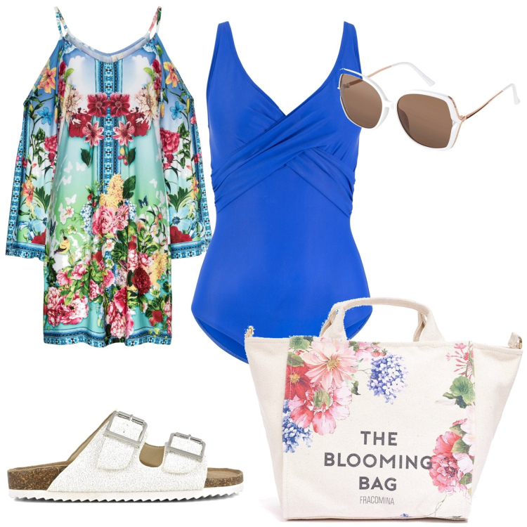 Outfit donna - Arriva l\'estate. Stile Bon Ton per Mare. Abbinamento con costumi interi, vestiti, occhiali da sole, borse tote, sandali.
