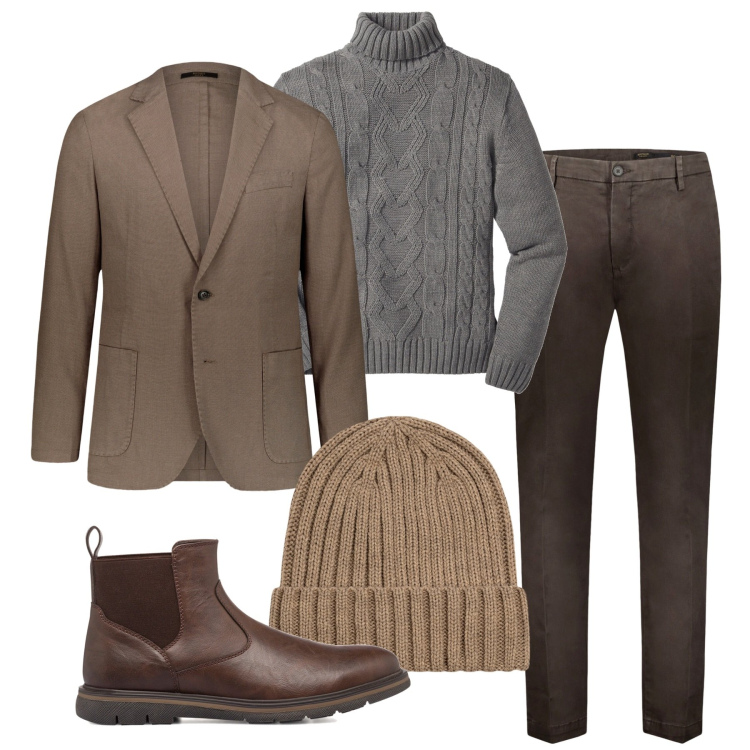 Outfit uomo - Inverno pull Ireland. Stile Trendy per Tutti i giorni. Abbinamento con maglieria, stivali e stivaletti, pantaloni, giacche, berretti.