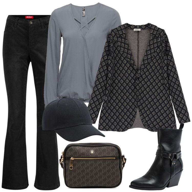 Outfit donna - La blusa. Stile Casual per Tutti i giorni. Abbinamento con bluse, pantaloni, cappelli, stivaletti texani, cappotti, borse a tracolla.