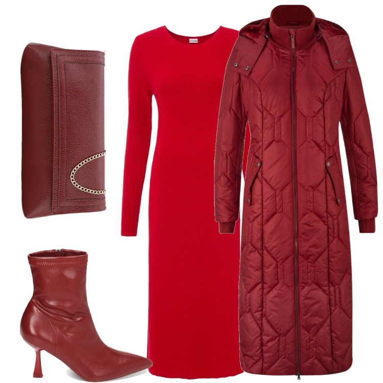 Outfit donna - Total look #1795293. Abbinamento con vestiti, blazer, stivaletti, pochette.