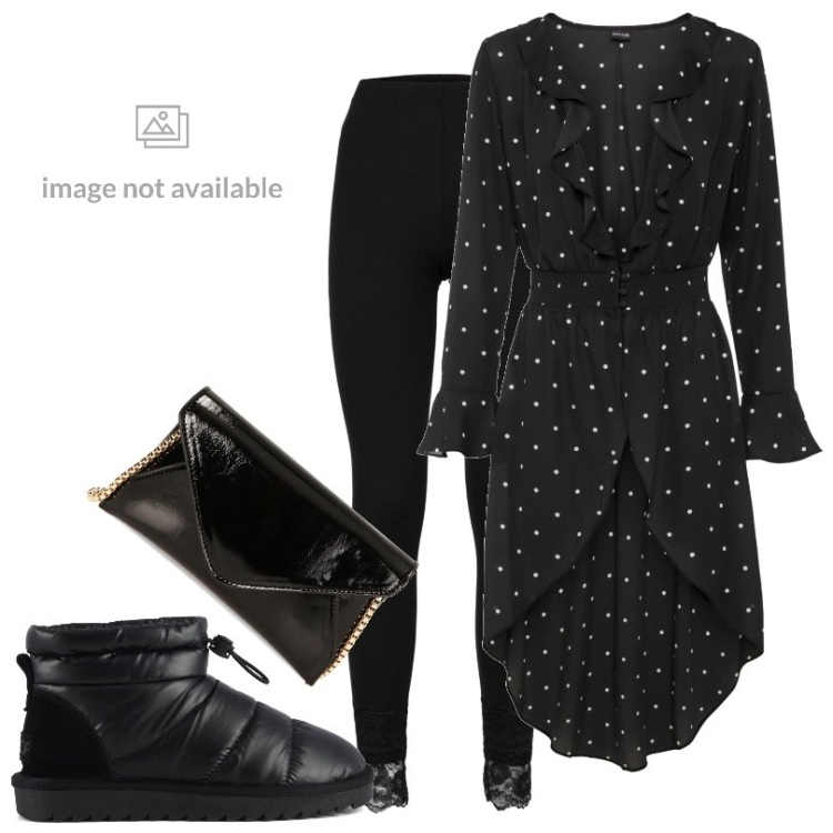 Outfit donna - Total look #1795315. Stile Casual per Tutti i giorni. Abbinamento con camicie, cappotti, leggings, borse a tracolla, stivali.