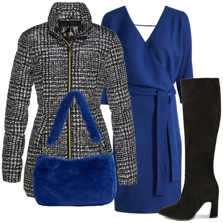 Outfit donna - Total look #1795840. Abbinamento con giacche, vestiti, borse a spalla, stivali sopra il ginocchio.