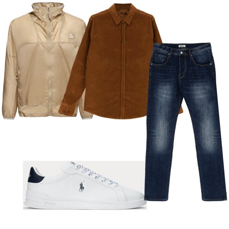 Outfit uomo - Total look #1796491. Stile Casual per Tutti i giorni. Abbinamento con jeans dritti, camicie, sneakers, giacche.
