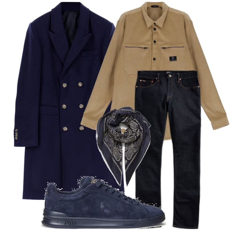 Outfit uomo - Perfetto in jeans. Stile Trendy per Serata speciale. Abbinamento con camicie, cappotti, sneakers, jeans, sciarpe.