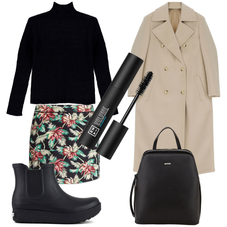Outfit donna - Always style. Stile Trendy per Tutti i giorni. Abbinamento con mascara, zaini, cappotti, pullovers, minigonne, stivali.
