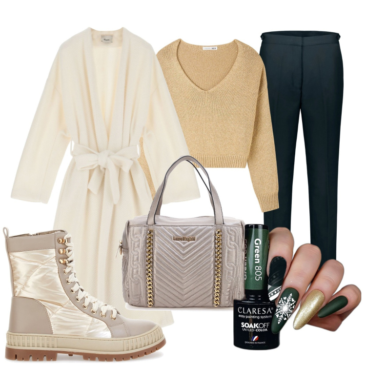 Outfit donna - Gel o semipermanente?. Stile Casual chic per Tutti i giorni. Abbinamento con smalti, maglieria, cappotti, stivaletti, pantaloni, borse a mano.