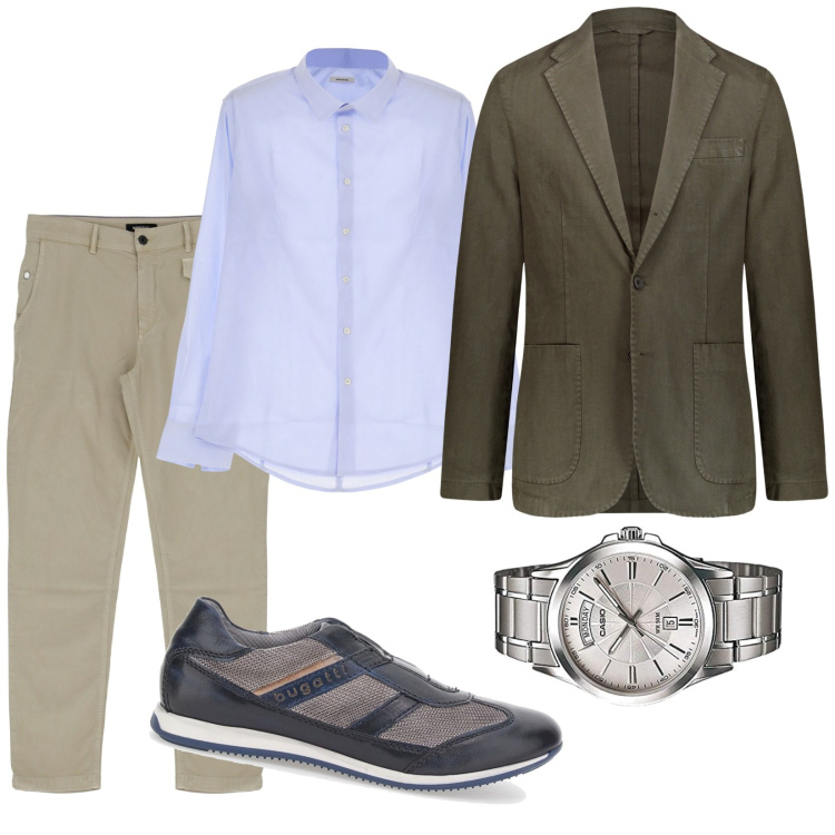 Outfit uomo - Ti porto a colazione. Stile Business/Elegante per Tutti i giorni. Abbinamento con camicie, pantaloni, orologi, scarpe stringate, giacche.