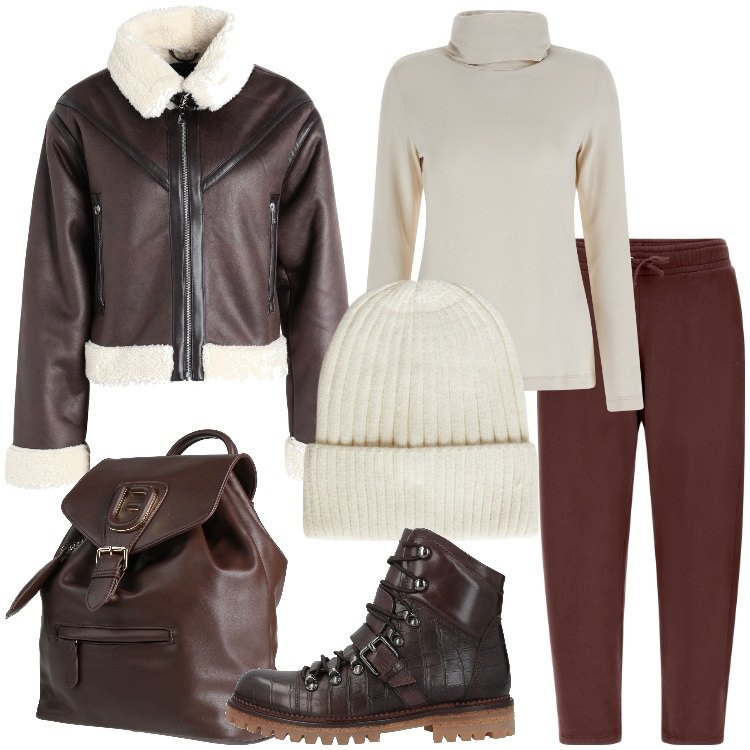 Outfit donna - Outerwear - Resta al caldo. Stile Casual per Tutti i giorni. Abbinamento con anfibi, zaini, blazer, pantaloni, maglieria, berretti.