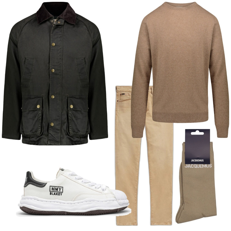 Outfit uomo - In cerato. Stile Trendy per Tutti i giorni. Abbinamento con jeans, maglieria, giacche, calzini, sneakers.
