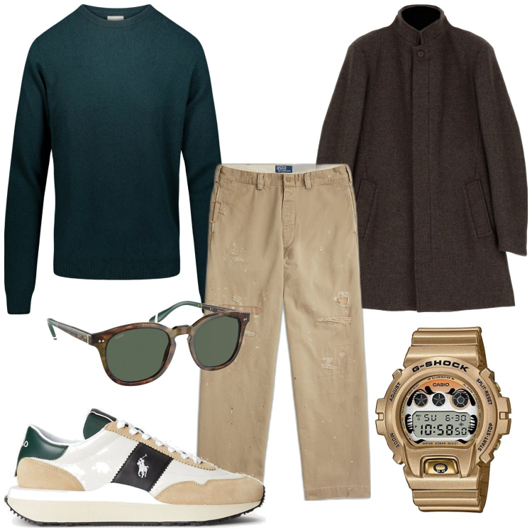 Outfit uomo - I jeans vintage. Stile Trendy per Tutti i giorni. Abbinamento con cappotti, occhiali da sole, sneakers, jeans, maglieria, orologi digitali.