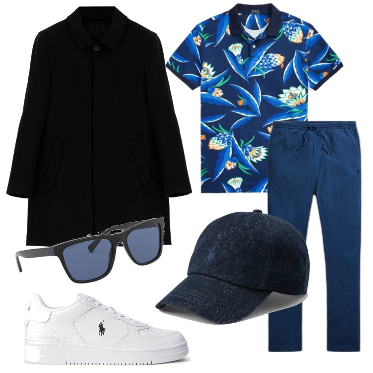 Outfit uomo - People from Ibiza. Stile Trendy per Tutti i giorni. Abbinamento con trench, sneakers, occhiali da sole, pantaloni, cappelli, polo.