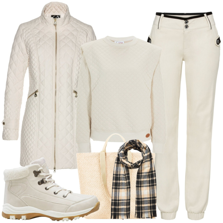 Outfit donna - Shopping Bonprix. Stile Casual per Tutti i giorni. Abbinamento con blazer, stivaletti, pantaloni, felpe, sciarpe, borse tote.