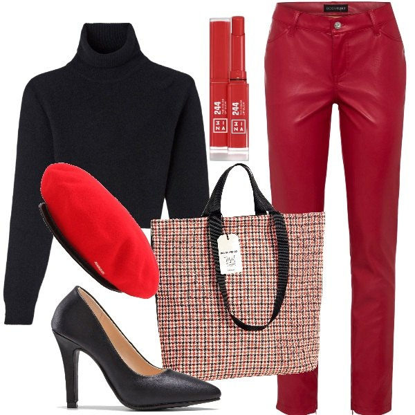 Outfit donna - Quel QUID in più. Stile Urban Abbinamento con pantaloni, décolleté, rossetti, maglieria, borse tote, berretti.