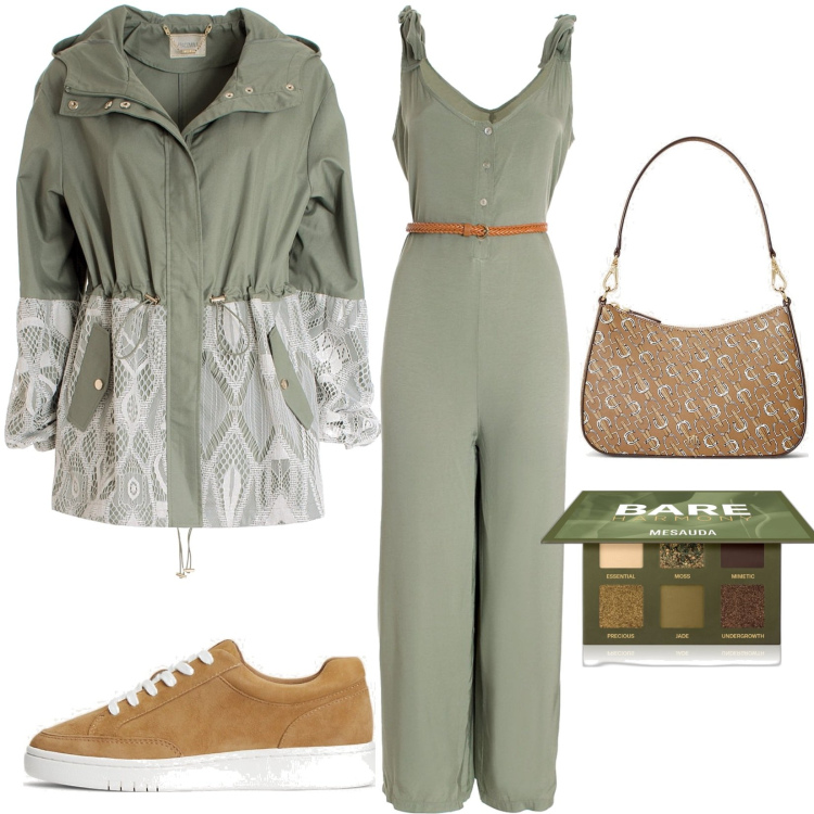 Outfit donna - Total look #1800385. Stile Casual per Ufficio. Abbinamento con ombretti, parka, tute, borse a spalla, sneakers.