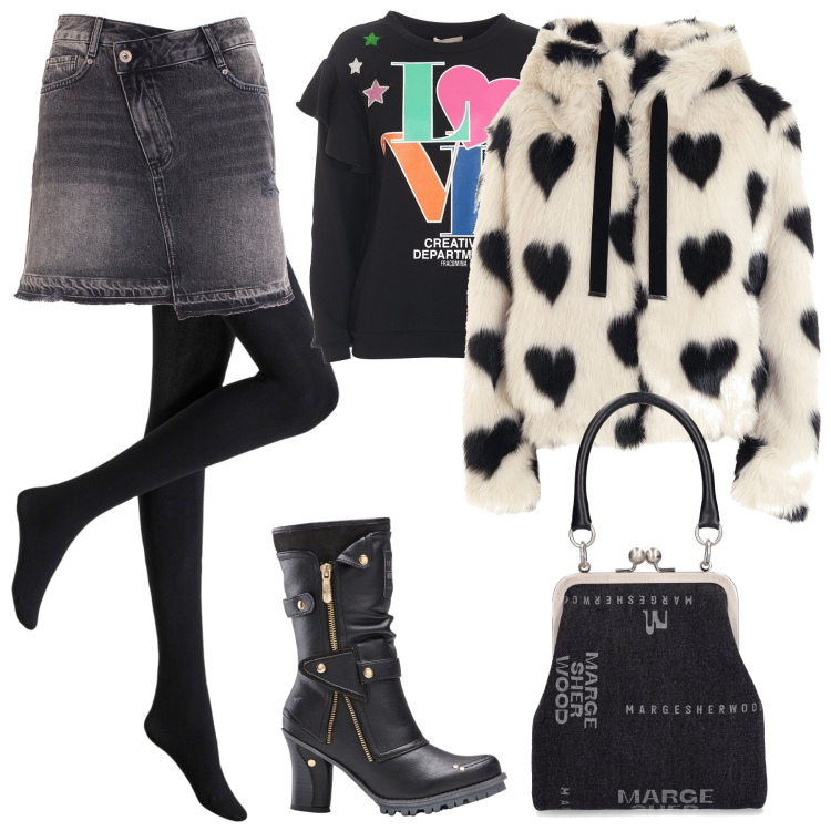 Outfit donna - Outfit Trendy. Stile Trendy per Tutti i giorni. Abbinamento con collant, stivali, cappotti, gonne, felpe, borse a mano.