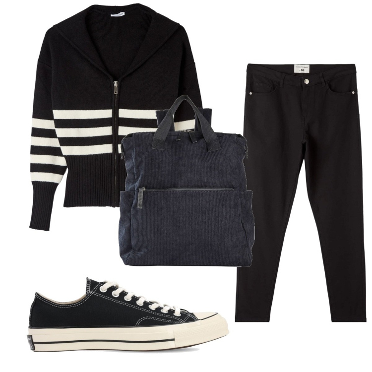 Outfit donna - Total look #1800560. Stile Basic per Tutti i giorni. Abbinamento con zaini, maglieria, pantaloni, sneakers.