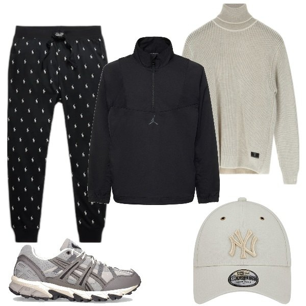 Outfit uomo - Total look #1800796. Stile Urban per Tutti i giorni. Abbinamento con maglieria, pantaloni, sneakers, giacche, cappelli con visiera.