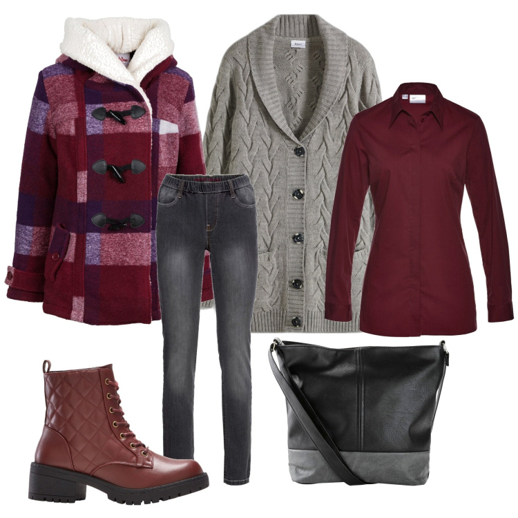 Outfit donna - Curvy Jeggings. Stile Casual per Serata fuori. Abbinamento con camicie, cardigans, jeggings, blazer, stivaletti, shopping bag.