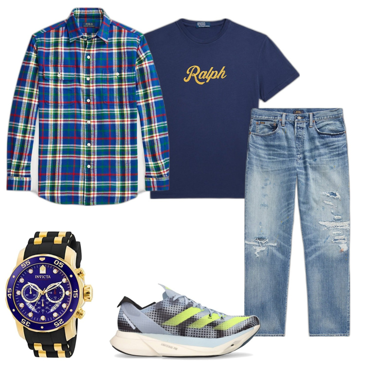 Outfit uomo - Sbarazzino. Stile Casual per Tutti i giorni. Abbinamento con t-shirt, jeans, camicie, sneakers, orologi.