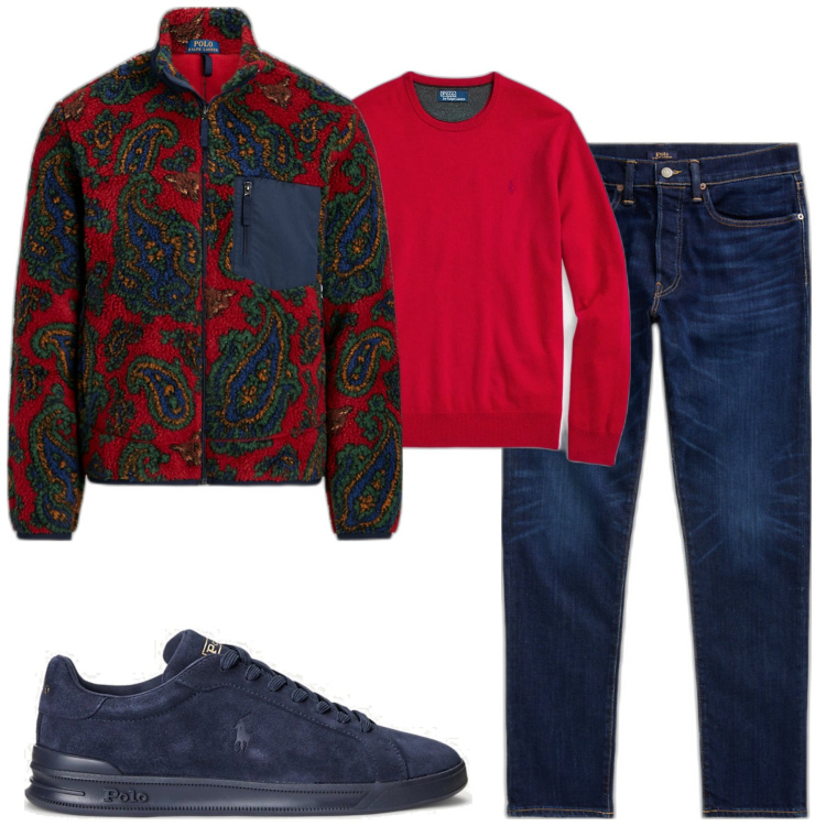 Outfit uomo - Total look #1801621. Stile Trendy per Tutti i giorni. Abbinamento con sneakers, jeans, cappotti, maglieria.