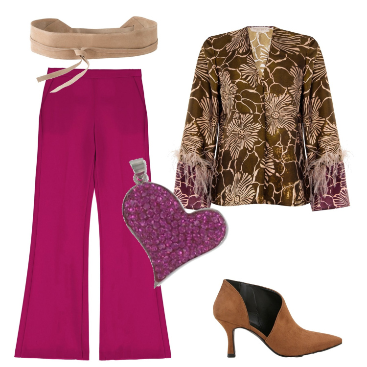 Outfit donna - Un po’ anni 90. Stile Vintage retrò per Ufficio. Abbinamento con cinture, bluse, pantaloni, stivaletti, ciondoli.
