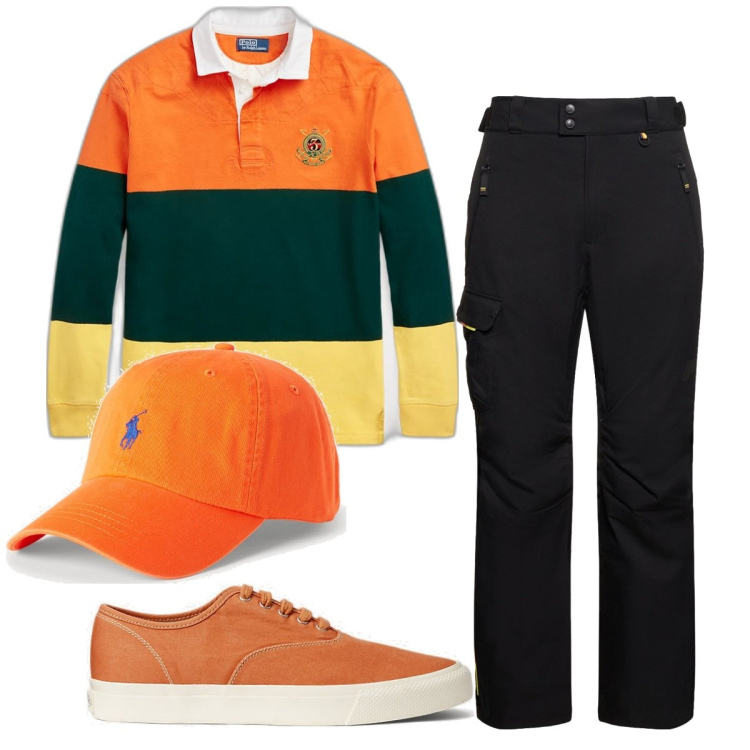 Outfit uomo - Total look #1801823. Stile Trendy per Tutti i giorni. Abbinamento con cappelli, sneakers, maglieria, pantaloni.
