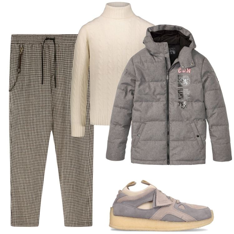 Outfit uomo - City. Stile Business/Elegante per Tutti i giorni. Abbinamento con giacche, pantaloni, sneakers, maglieria.