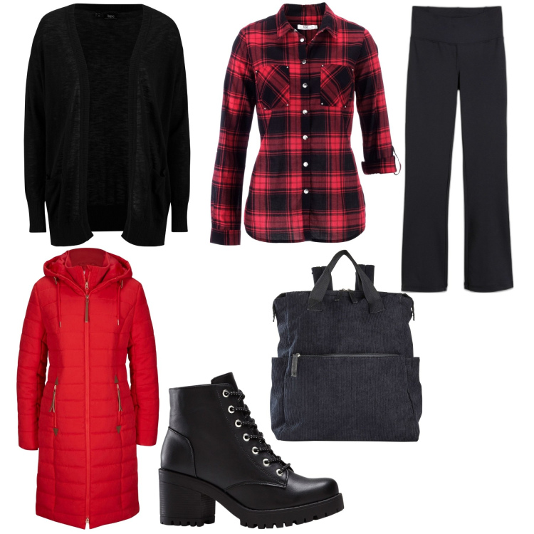 Outfit donna - La camicia di tendenza. Stile Urban per Serata fuori. Abbinamento con pantaloni sportivi, blazer, camicie, stivaletti, zaini, cardigans.