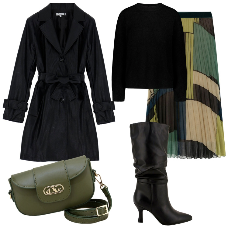 Outfit donna - Senza ripassare per casa. Abbinamento con cappotti, stivali, gonne longuette, pochette, maglieria.