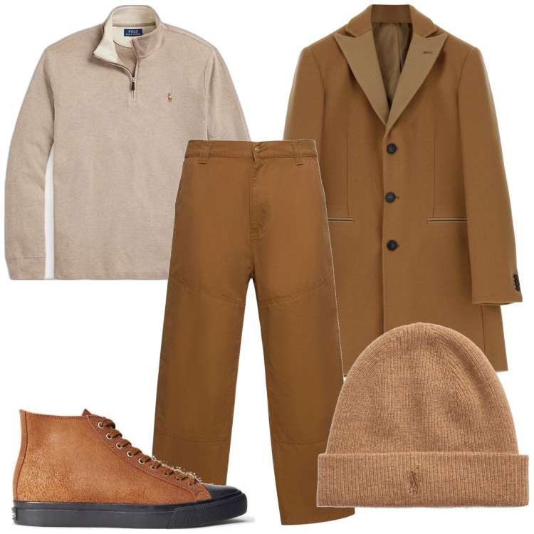 Outfit uomo - City. Stile Trendy per Tutti i giorni. Abbinamento con cappotti, sneakers, berretti, pullovers, pantaloni.