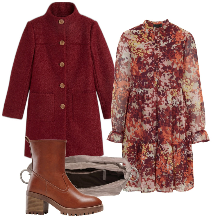 Outfit donna - Saldi invernali. Stile Romantica per Serata fuori. Abbinamento con stivaletti, borse a mano, vestiti, cappotti.