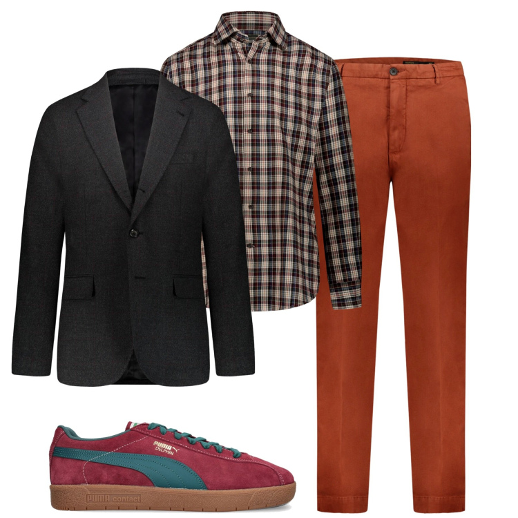Outfit uomo - Total look #1802872. Stile Trendy per Tutti i giorni. Abbinamento con pantaloni, sneakers, camicie, abiti.
