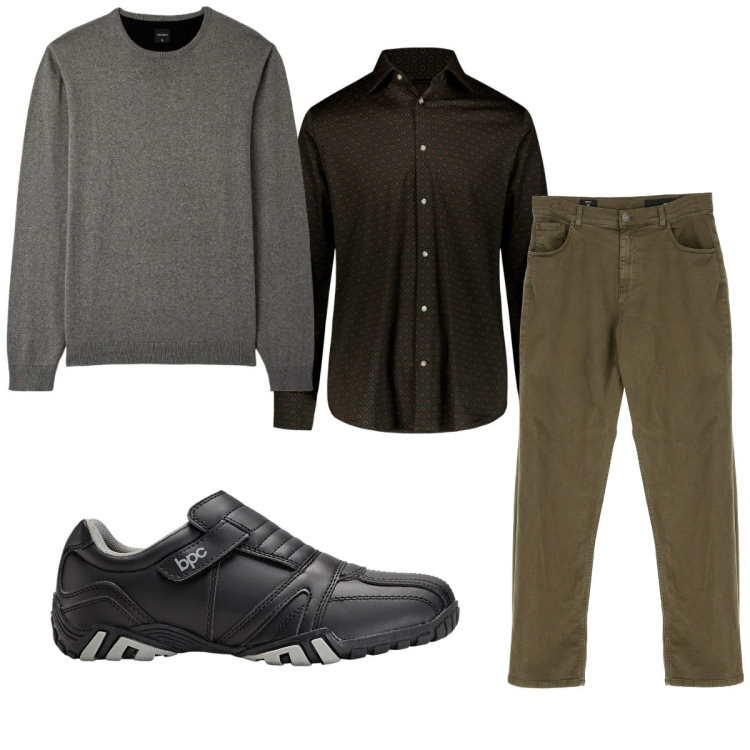 Outfit uomo - Total look #1803392. Stile Casual per Tutti i giorni. Abbinamento con scarpe stringate, maglieria, pantaloni, camicie.